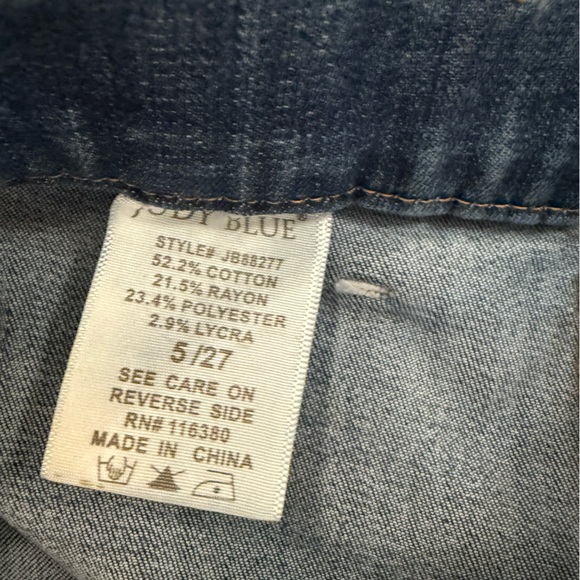 Judy Blue Pull On Super Flare Jeans Size 5 27 High Rise Stretch Denim - Picture 7 of 9